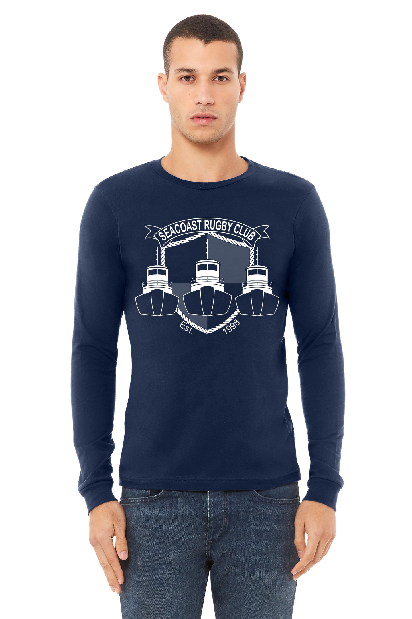 Seacoast Rugby BELLA+CANVAS ® Unisex Jersey Long Sleeve Tee, Navy