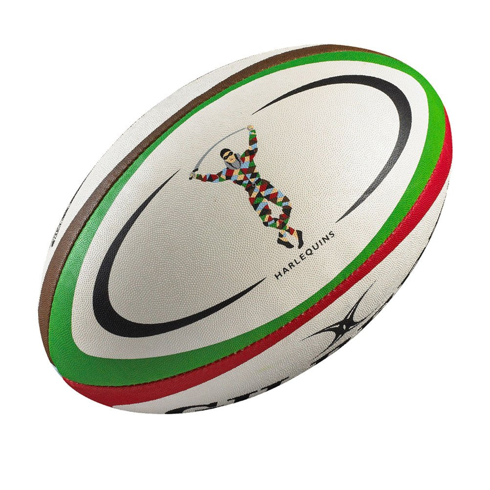 Gilbert Harlequins Replica Rugby Ball, Size 5