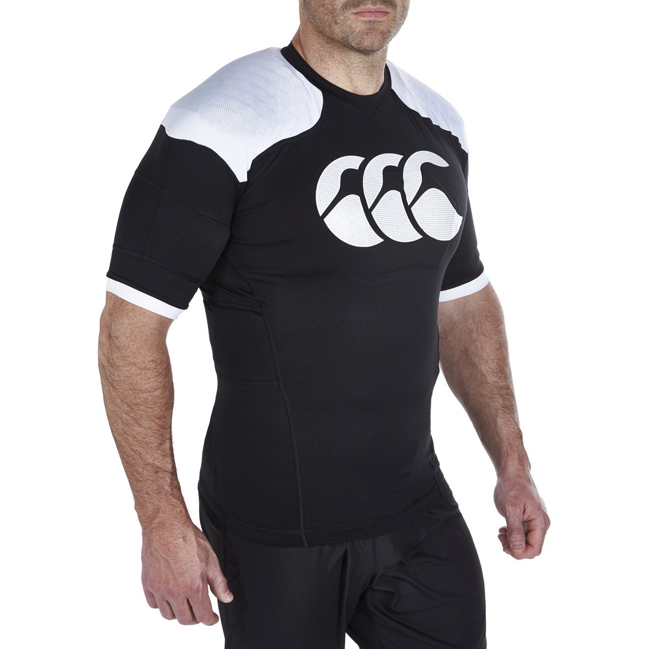 Canterbury VapoDri Raze Pro Rugby Body Armor, Black/White