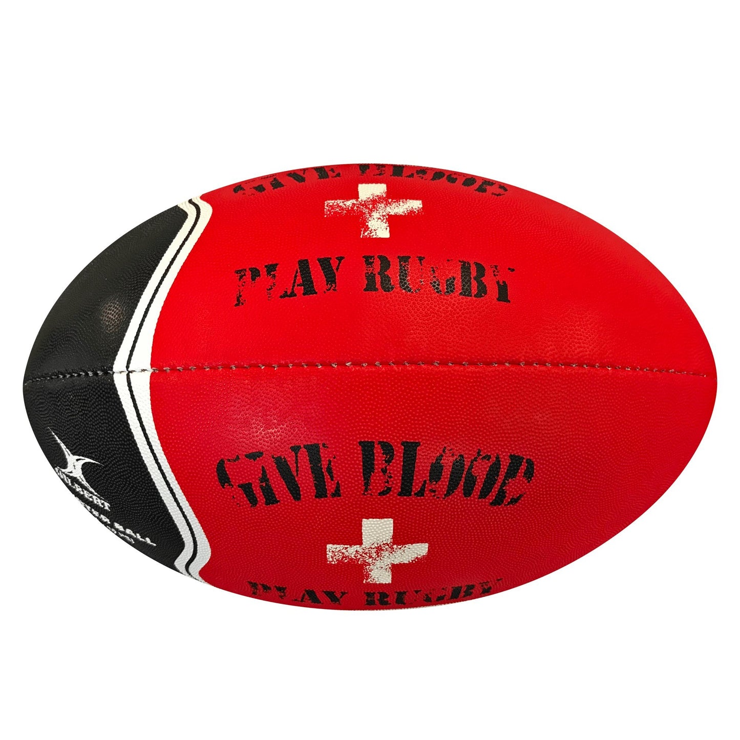 Gilbert "Give Blood Play Rugby" Supporters Rugby Ball, Size 5