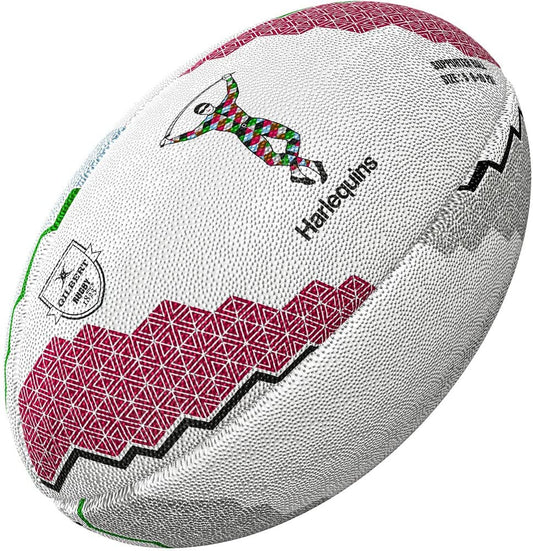 Gilbert Harlequins Supporter Rugby Ball, Size 5