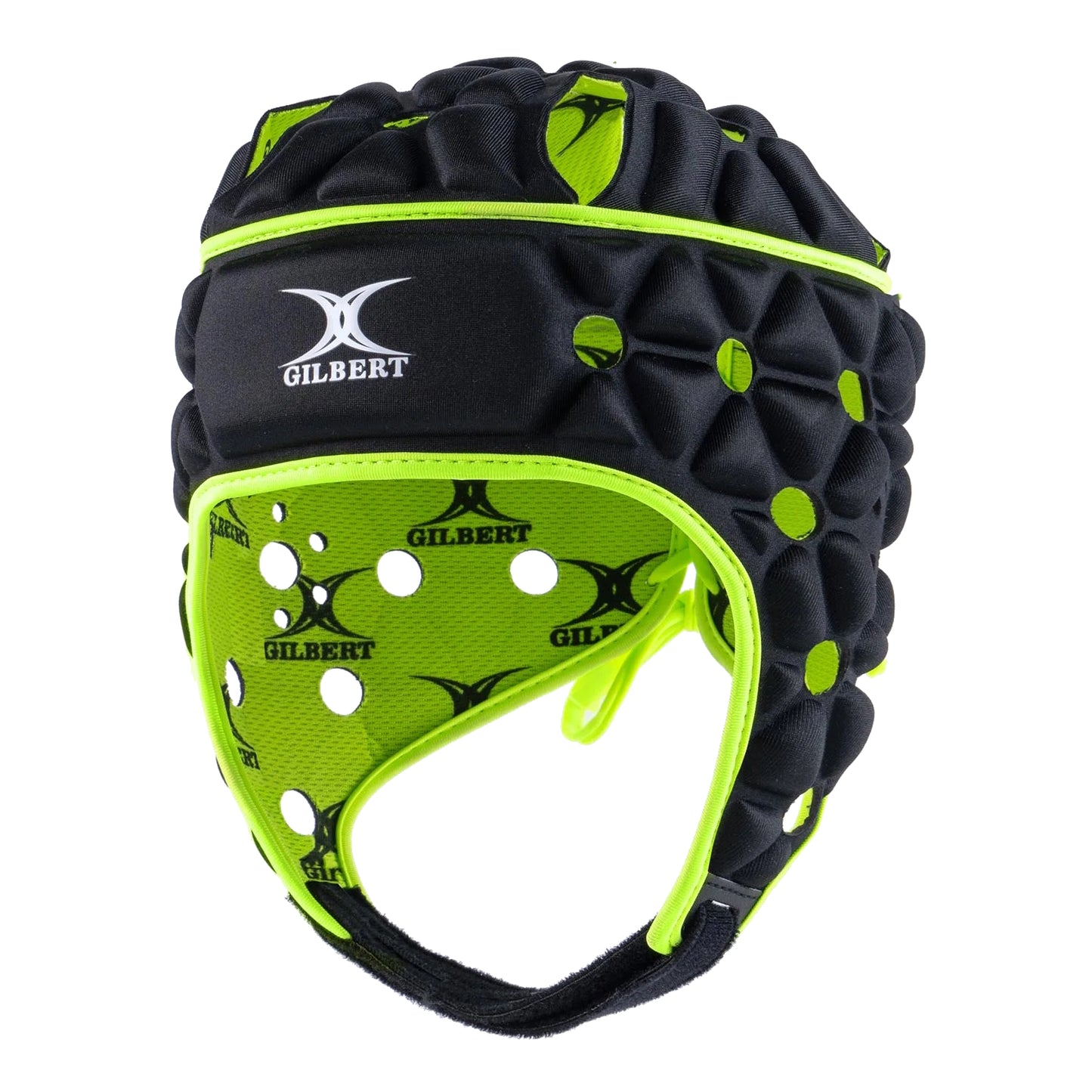 Gilbert Air Rugby Headguard, Black/Green