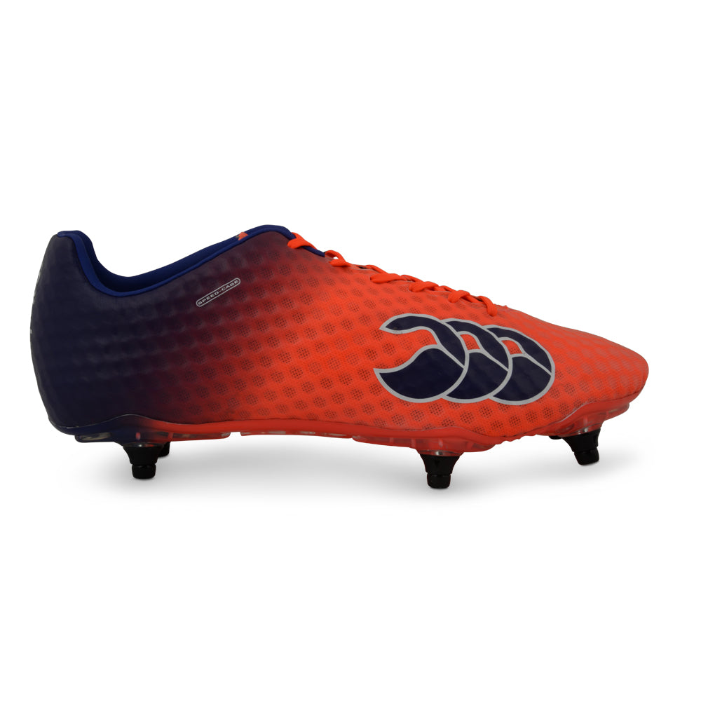 Canterbury Speed Elite 6 Stud Rugby Boots, Purple/Orange
