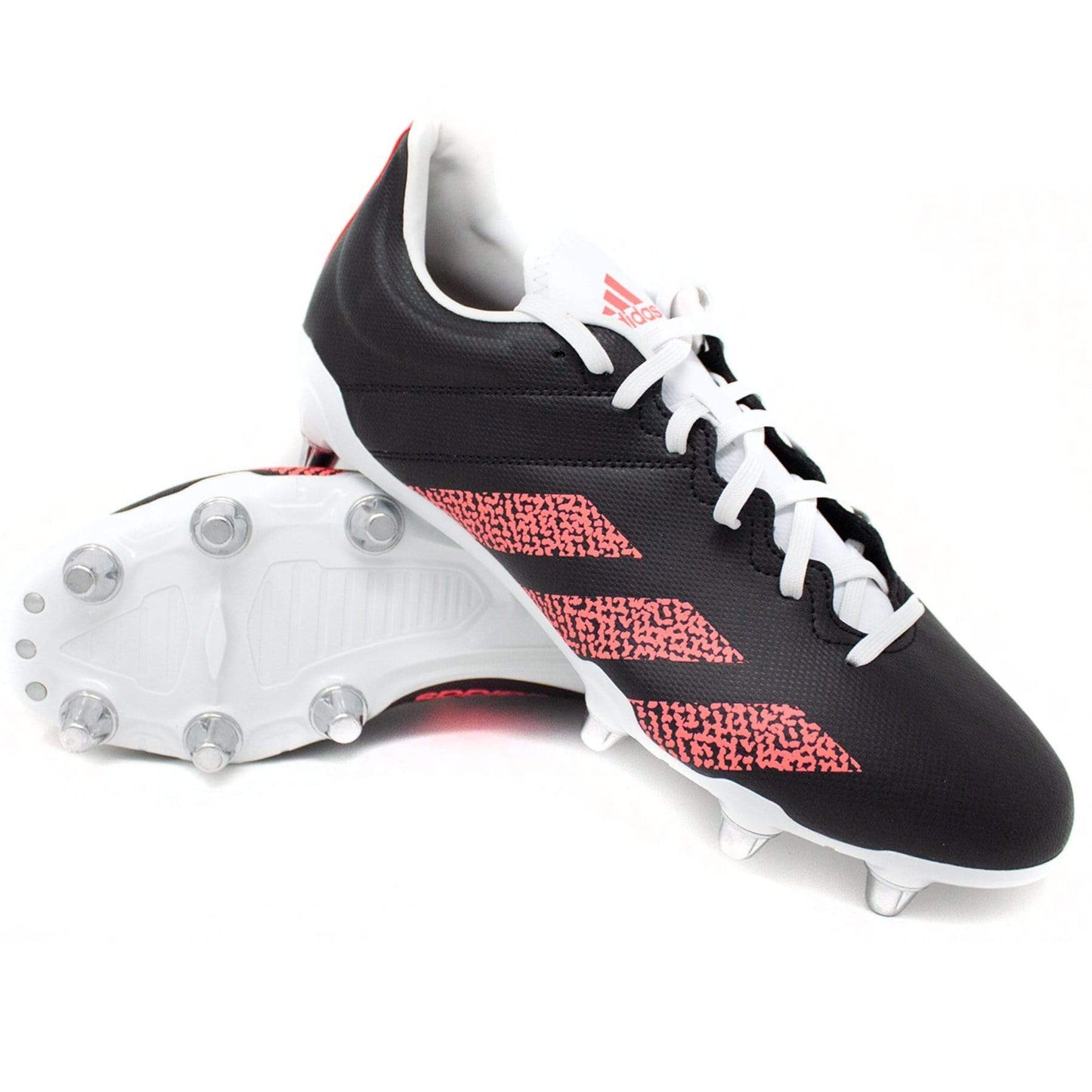 adidas KAKARI Rugby Soft Ground Boots - Core Black/Signal Pink/Crystal White