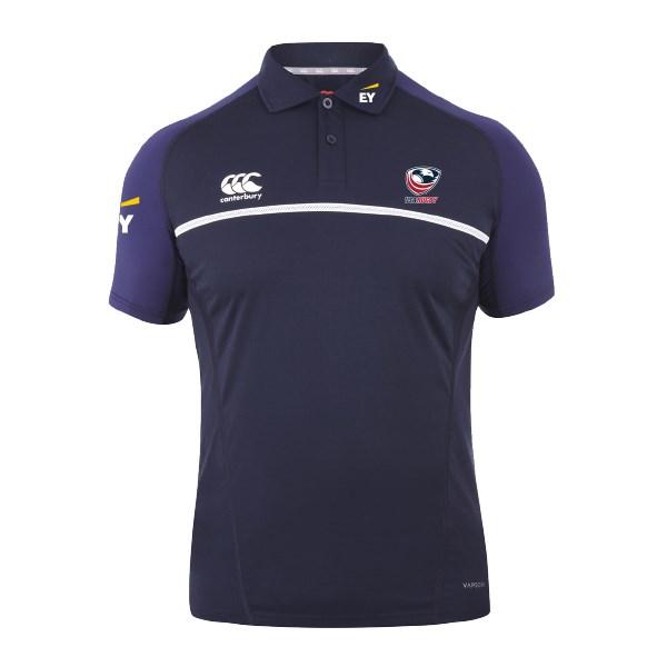 Canterbury USA Rugby Pro Dry Polo, Navy/Tonal