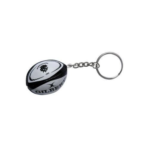 Gilbert Barbarians Rugby Ball Keyring - White/Black